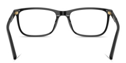 Shop Dolce & Gabbana Logo Print Rectangle Eyeglasses in Black online.