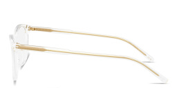 Shop Dolce & Gabbana Logo Print Rectangle Eyeglasses in Crystal online.