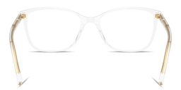 Shop Dolce & Gabbana Logo Print Rectangle Eyeglasses in Crystal online.