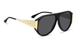 Shop ETRO Engraved Logo Unisex Aviator Sunglasses in Black online.
