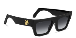 Shop ETRO Pegasus Unisex Rectangle Sunglasses in Black online.