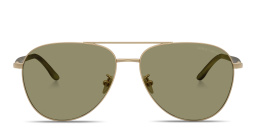 Shop GIORGIO ARMANI Logo Signature Pilot Sunglasses in Gold online.