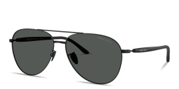 Shop GIORGIO ARMANI Logo Print Pilot Sunglasses in Black online.