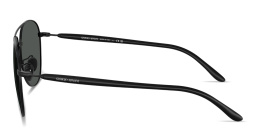 Shop GIORGIO ARMANI Logo Print Pilot Sunglasses in Black online.