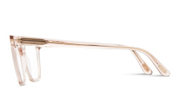 Shop TOM FORD T Logo Butterfly Eyeglasses in Transparent Pink online.