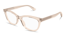 Shop Alexander McQueen Logo Signature Cat-Eye Eyeglasses in Pink online.