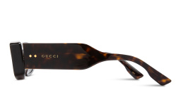 Shop GUCCI Rivets Rectangle Sunglasses in Havana online.
