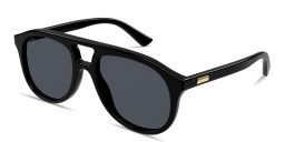 Shop GUCCI Lettering Pilot Sunglasses in Black online.