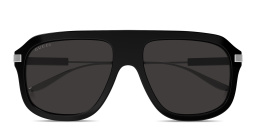 Shop GUCCI Web Stripe Pilot Sunglasses in Black online.