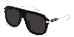 Shop GUCCI Web Stripe Pilot Sunglasses in Black online.