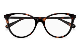 Shop GUCCI GG Logo Cat-Eye Eyeglasses in Dark Havana online.