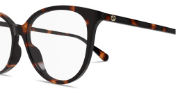 Shop GUCCI GG Logo Cat-Eye Eyeglasses in Dark Havana online.