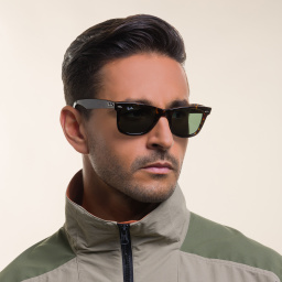 Shop Ray-Ban Wayfarer Unisex Square Sunglasses in Tortoise online.