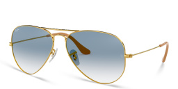 Shop Ray-Ban Unisex Pilot Sunglasses in Metal in Gold online.