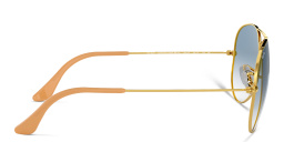 Shop Ray-Ban Unisex Pilot Sunglasses in Metal in Gold online.