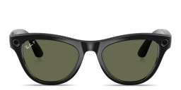 Shop Ray-Ban Meta Skyler Unisex Cat-Eye Sunglasses in Shiny Black online.