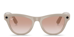Shop Ray-Ban Meta Skyler Unisex Cat-Eye Sunglasses in Shiny Chalky Gray online.