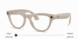 Shop Ray-Ban Meta Skyler Unisex Cat-Eye Sunglasses in Shiny Chalky Gray online.