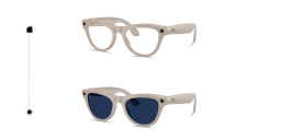 Shop Ray-Ban Meta Skyler Unisex Cat-Eye Sunglasses in Shiny Chalky Gray online.