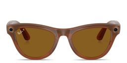 Ray-Ban Meta Skyler Unisex Cat-Eye Sunglasses in Shiny Caramel – Product Photo 1