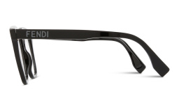 Shop FENDI Fendi Lettering Irregular Eyeglasses in Black online.