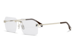 Shop FENDI Sky Rimless Wide Irregular Eyeglasses in Gold online.