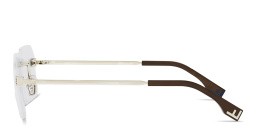 Shop FENDI Sky Rimless Wide Irregular Eyeglasses in Gold online.
