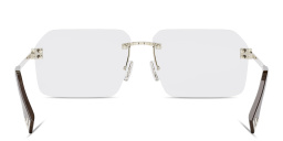 Shop FENDI Sky Rimless Wide Irregular Eyeglasses in Gold online.