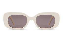 Shop CELINE CELINE 3 Dots Rectangle Sunglasses in White online.