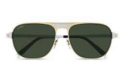 Cartier Santos de Cartier Rectangle Sunglasses in Gold & Silver – Product Photo 1