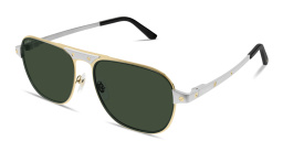 Cartier Santos de Cartier Rectangle Sunglasses in Gold & Silver – Product Photo 2