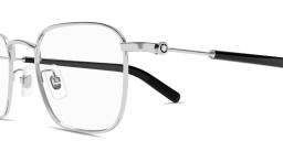 Shop MONTBLANC Snowcap Square Eyeglasses in Silver online.