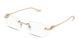 Shop Cartier Panthère de Cartier Wide Rimless Rectangle Eyeglasses in Copper online.