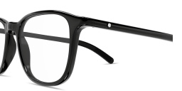 Shop MONTBLANC Snowcap Square Eyeglasses in Black online.