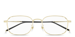 Shop MONTBLANC Meisterstück Rectangle Eyeglasses in Gold online.