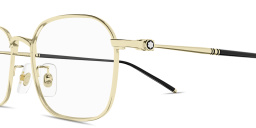 Shop MONTBLANC Meisterstück Rectangle Eyeglasses in Gold online.