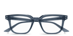 GUCCI Logo Signature Square Eyeglasses in Transparent Blue – Product Photo 1