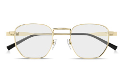 Shop GUCCI Web Irregular Eyeglasses in Gold online.