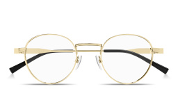 Shop GUCCI Web Panthos Eyeglasses in Gold online.