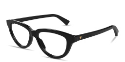 Shop BOTTEGA VENETA Triangle Stud Cat-Eye Eyeglasses in Black online.