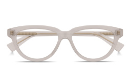 Shop BOTTEGA VENETA Triangle Stud Cat-Eye Eyeglasses in Transparent Taupe online.