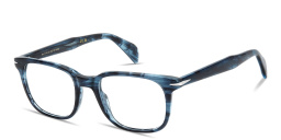 Shop DAVID BECKHAM Talisman Square Eyeglasses in Blue Horn online.