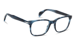 Shop DAVID BECKHAM Talisman Square Eyeglasses in Blue Horn online.