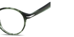 Shop DAVID BECKHAM Talisman Round Eyeglasses in Green Horn online.
