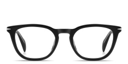 Shop DAVID BECKHAM Talisman Rectangle Eyeglasses in Black online.