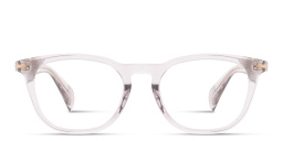 Shop DAVID BECKHAM Talisman Rectangle Eyeglasses in Transparent Grey online.