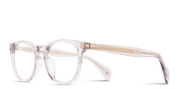 Shop DAVID BECKHAM Talisman Rectangle Eyeglasses in Transparent Grey online.