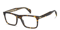 Shop DAVID BECKHAM Talisman Wide Rectangle Eyeglasses in Havana online.
