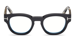 Shop TOM FORD T Logo Round Eyeglasses in Black online.