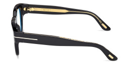 Shop TOM FORD T Logo Round Eyeglasses in Black online.